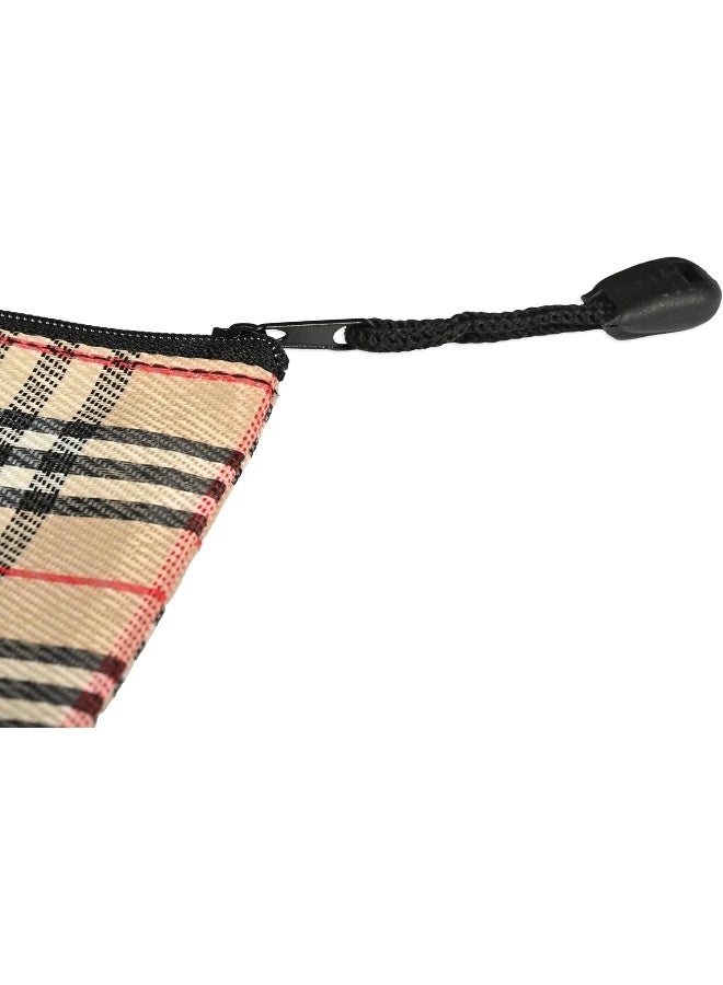 FIS Zipper Bag, B5 Size (290x210mm), Portable Heavy Duty Multipurpose Pouch Bag, Packet of 10 Pieces, Stripe Beige Beige/Red/Black - Image 5