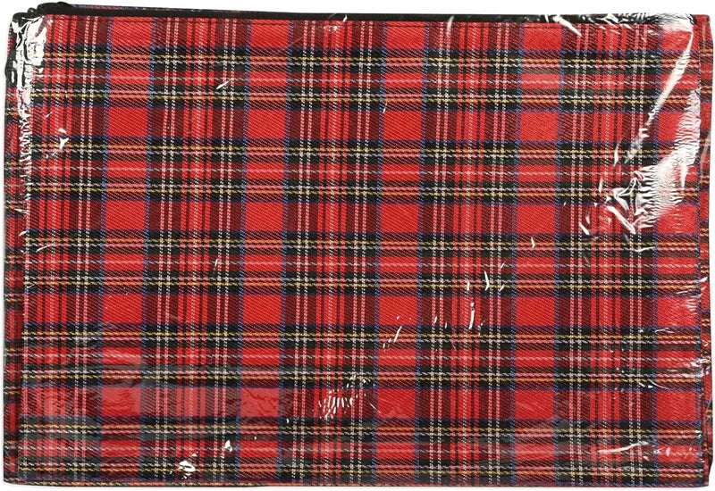 FIS® Zipper Bag, B5 Size (290x210mm), Portable Heavy Duty Multipurpose Pouch Bag, Packet of 10 Pieces, Stripe Red Color Stripe Red - Image 1