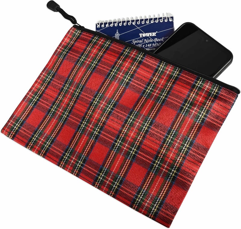 FIS® Zipper Bag, B5 Size (290x210mm), Portable Heavy Duty Multipurpose Pouch Bag, Packet of 10 Pieces, Stripe Red Color Stripe Red - Image 4
