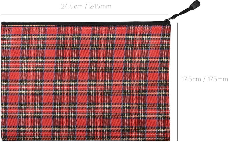 FIS® Zipper Bag, B5 Size (290x210mm), Portable Heavy Duty Multipurpose Pouch Bag, Packet of 10 Pieces, Stripe Red Color Stripe Red - Image 3