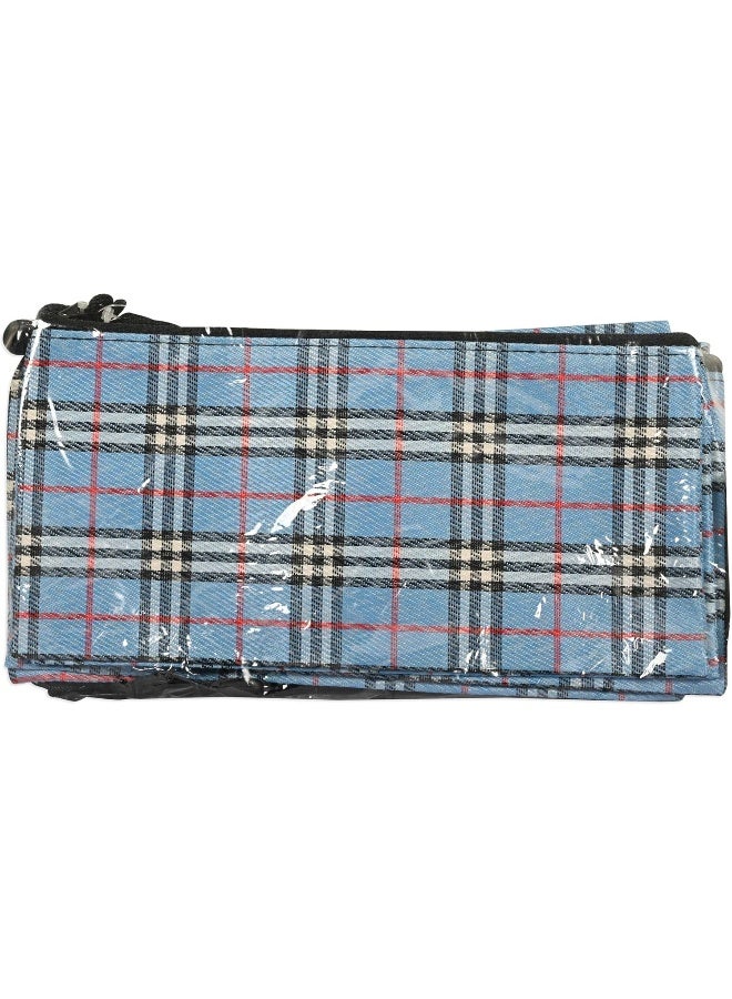FIS Zipper Bag, Portable Heavy Duty Multipurpose Pouch, Stripe Blue, 10 Pieces Stripe Blue - Image 1