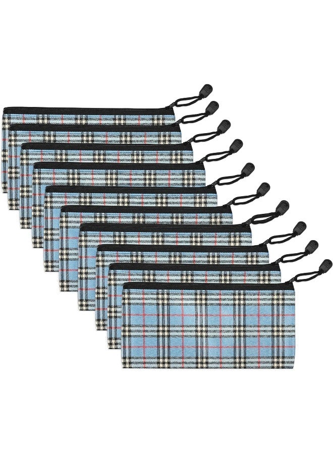 FIS Zipper Bag, Portable Heavy Duty Multipurpose Pouch, Stripe Blue, 10 Pieces Stripe Blue - Image 2