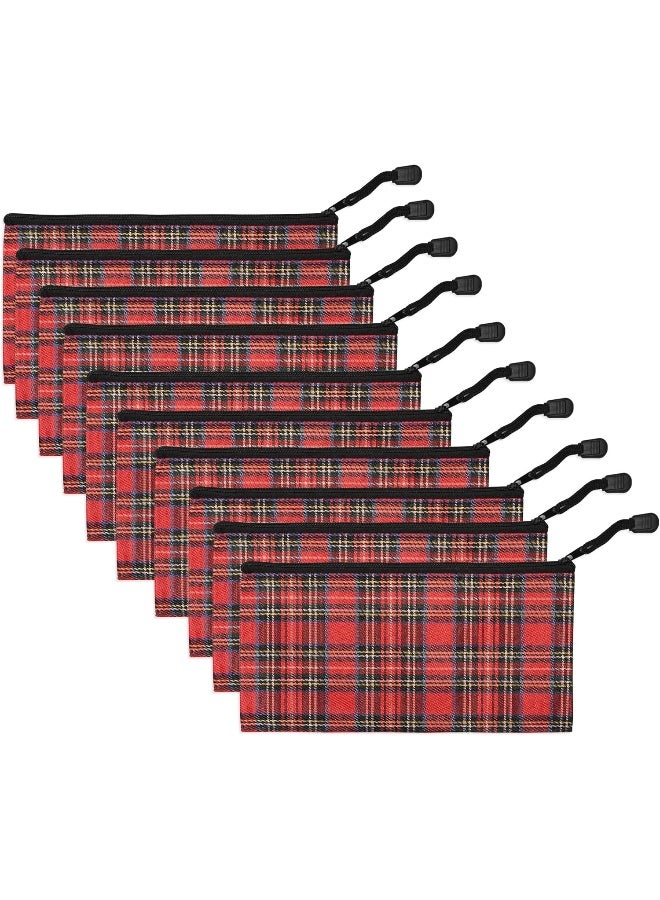 FIS® Zipper Bag, Portable Heavy Duty Multipurpose Pouch, Stripe Red, 10 Pieces Stripe Red - Image 2
