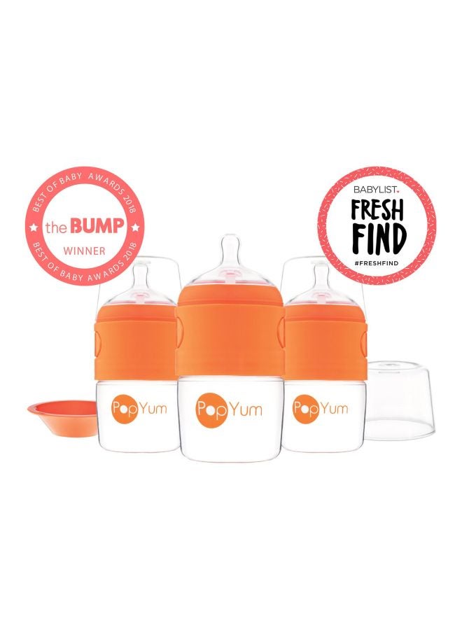 بوب يام تركيبة مضادة للمغص، خلط، توزيع زجاجات تغذية الأطفال، 3 عبوات مع حلمة واحدة - 5 أونصة برتقالية - Image 2