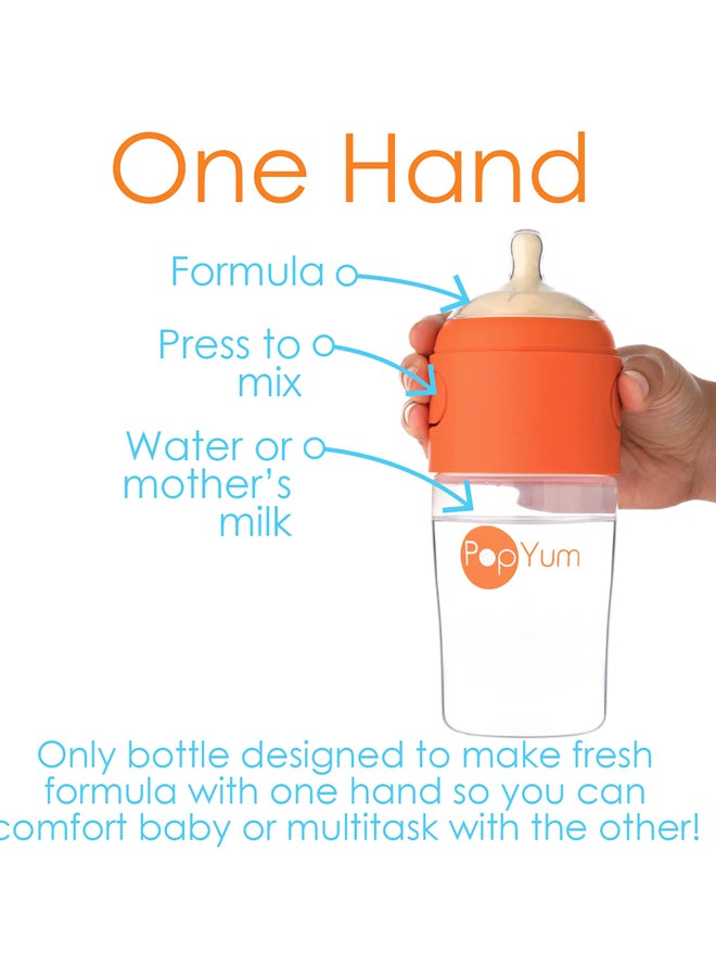 بوب يام تركيبة مضادة للمغص، صناعة وخلط وتوزيع زجاجة تغذية الأطفال مع حلمتين - 9 أونصة برتقالية - Image 2