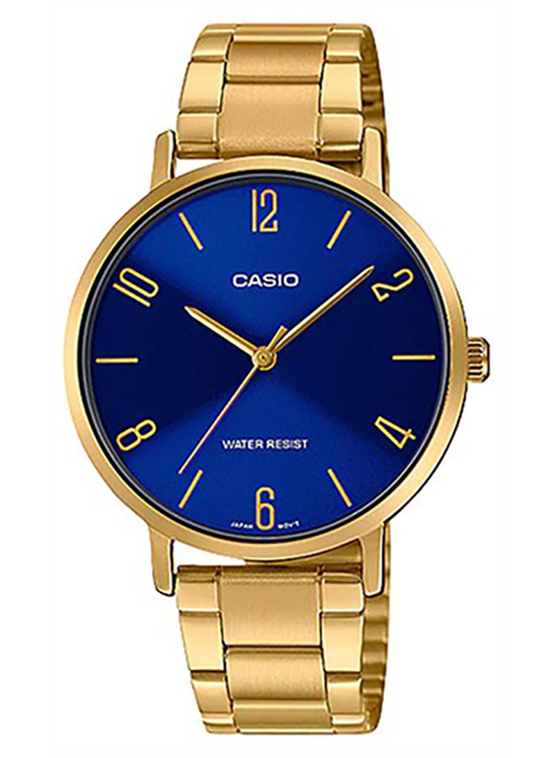 كاسيو ساعة يد كوارتز بعقارب بسوار من الإستانلس ستيل طراز LT- 01G-2BUDF كحلي/ذهبي - 40 مم - ذهبي للنساء - Image 1