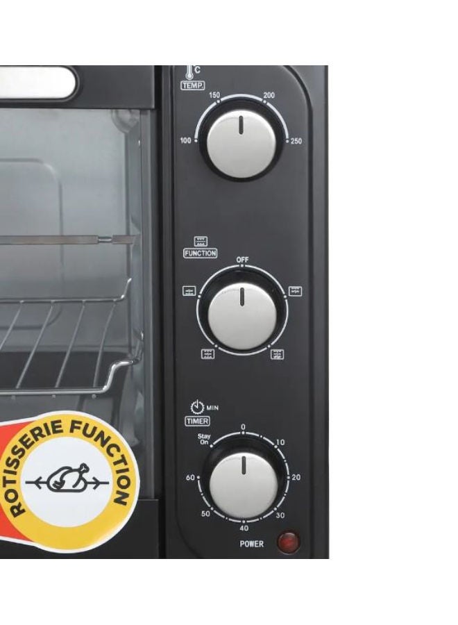 نيكاي - فرن كهربائي طراز Net50RCB 45 L 1800 W NET45RCB1 أسود/ شفاف/ فضي - Image 1