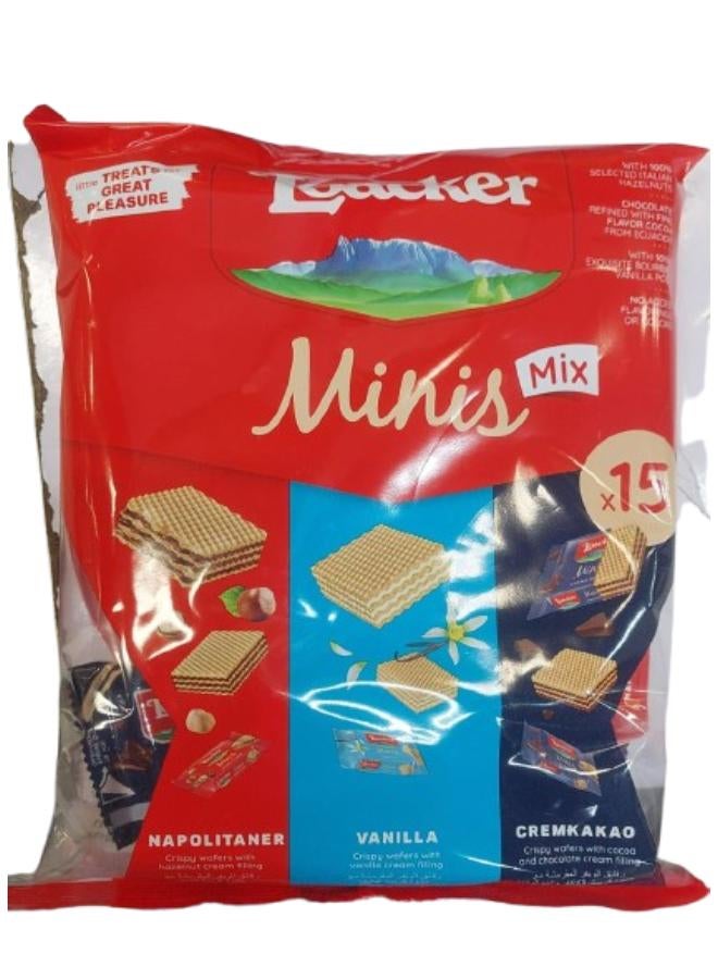 Loacker 15-Piece Mini Wafers Hazelnut Vanilla Chocolate 150grams