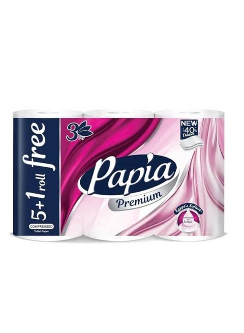 Toilet Rolls Compressed - 6 Roll 3 Ply White