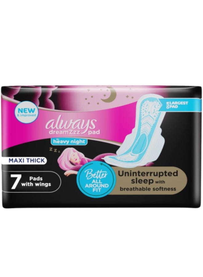 Always - Dreamzz Breathable Soft Night Long Pads 7 Count - Image 1