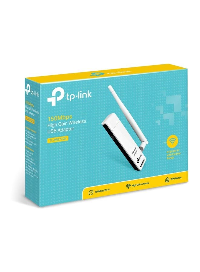 تي بي لينك محول USB لاسلكي عالى الكسب بسرعة 150 ميجابت في الثانية أبيض/ أسود - Image 5
