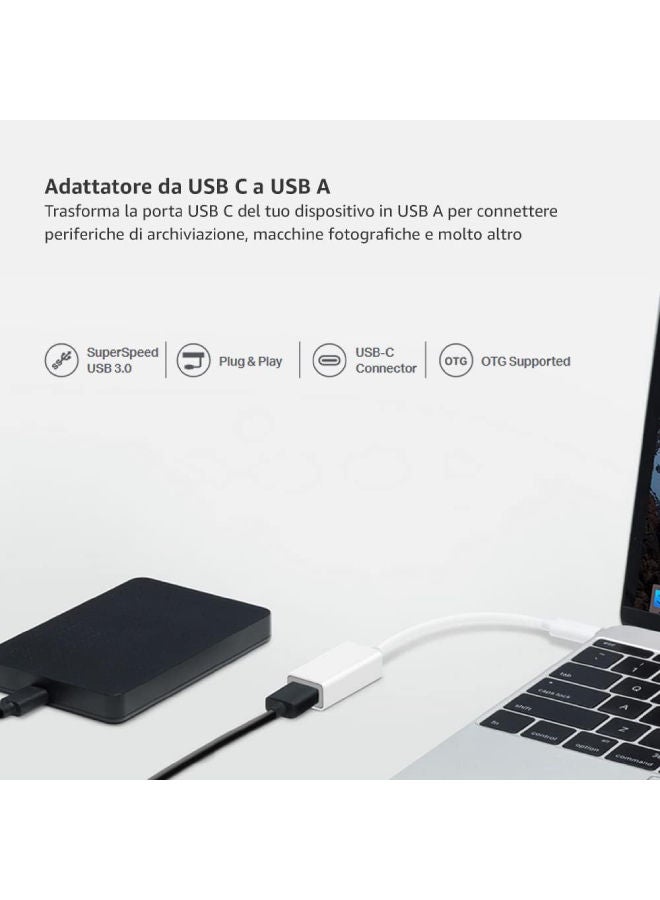 TP-LINK - SuperSpeed 3.0 USB-C To USB-A Adapter White - Image 1