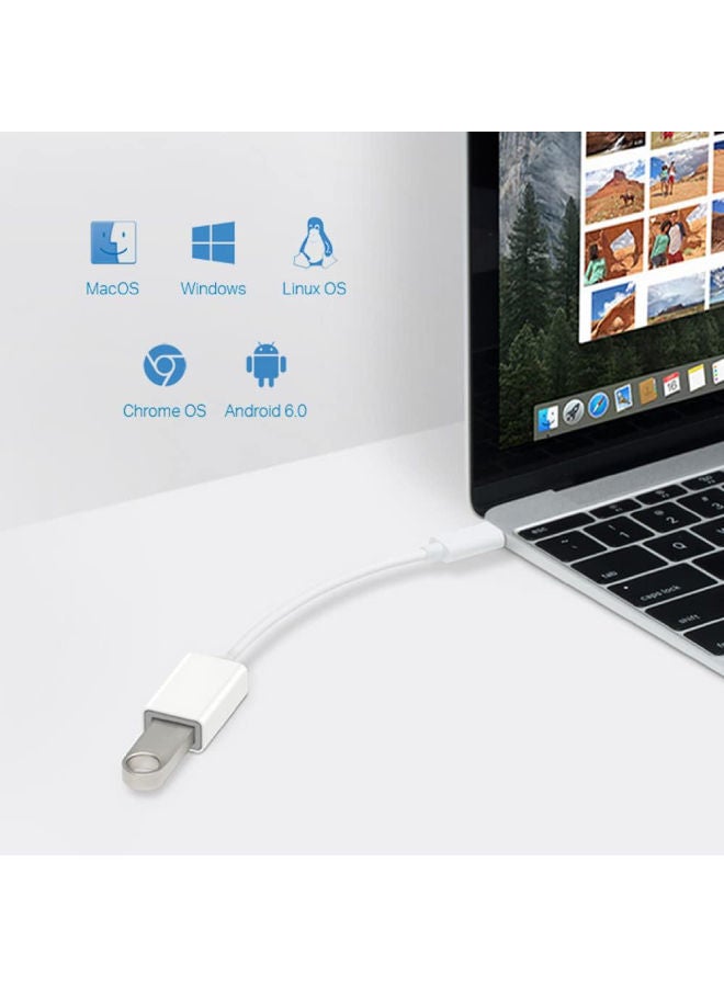 TP-LINK - SuperSpeed 3.0 USB-C To USB-A Adapter White - Image 1