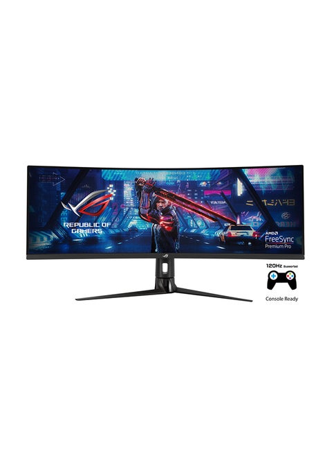 ROG Strix XG49VQ Gaming Curved Monitor, 49" VA Display, Dual FHD Resolution, 144Hz Refresh Rate, 4ms (GtG) Response Time, AMD FreeSync Premium Pro Technology, 1073.7m Color, 90LM04H0-B01170 Black