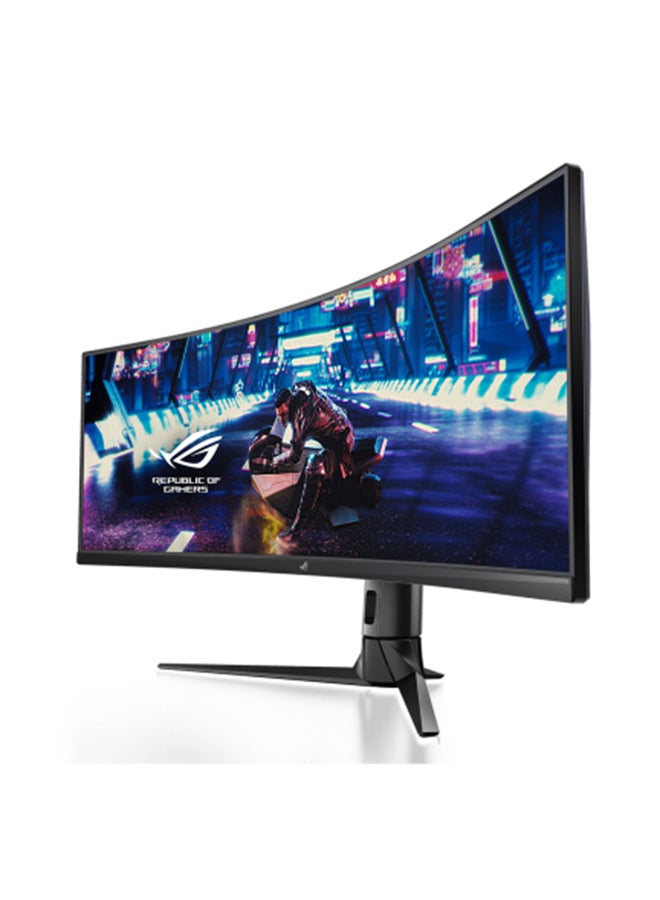 ASUS - ROG Strix XG49VQ Gaming Curved Monitor, 49" VA Display, Dual FHD Resolution, 144Hz Refresh Rate, 4ms (GtG) Response Time, AMD FreeSync Premium Pro Technology, 1073.7m Color, 90LM04H0-B01170 Black - Image 1