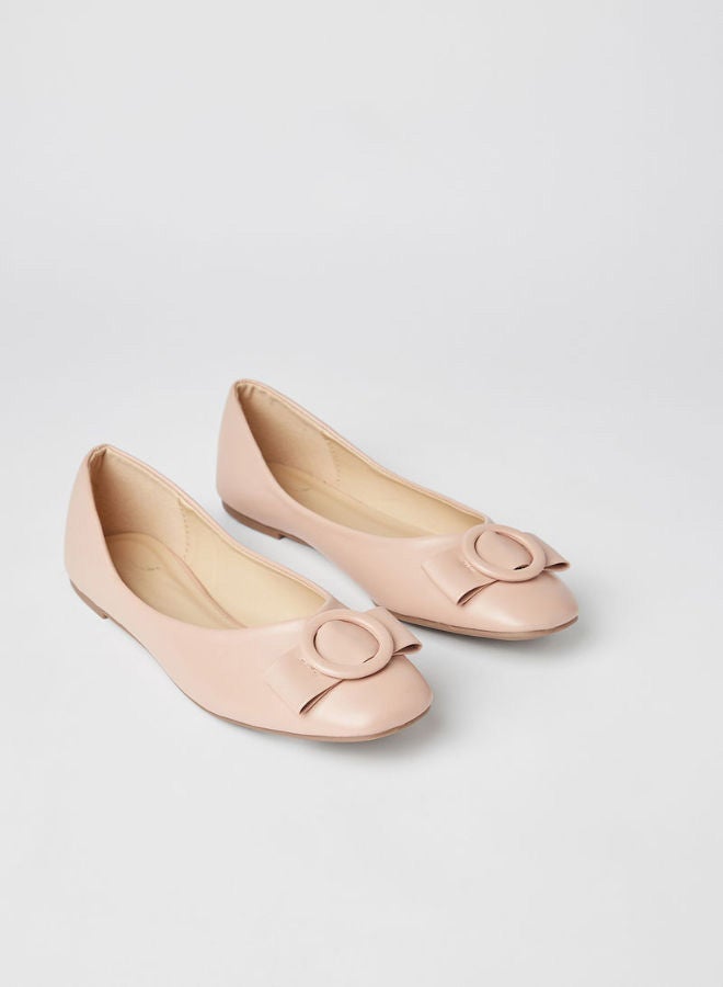 Jove - Stylish Comfortable Slip-On Flat Ballerina Nude Pink - Image 1