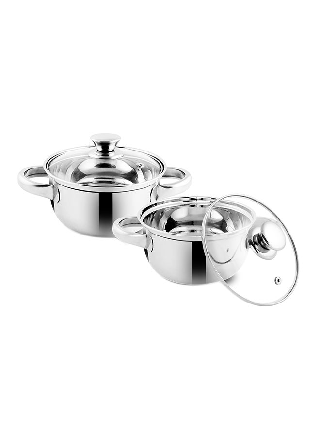 Classic Essentials - 2 Piece Cook And Serve Casserole With Lids Silver - Image 1