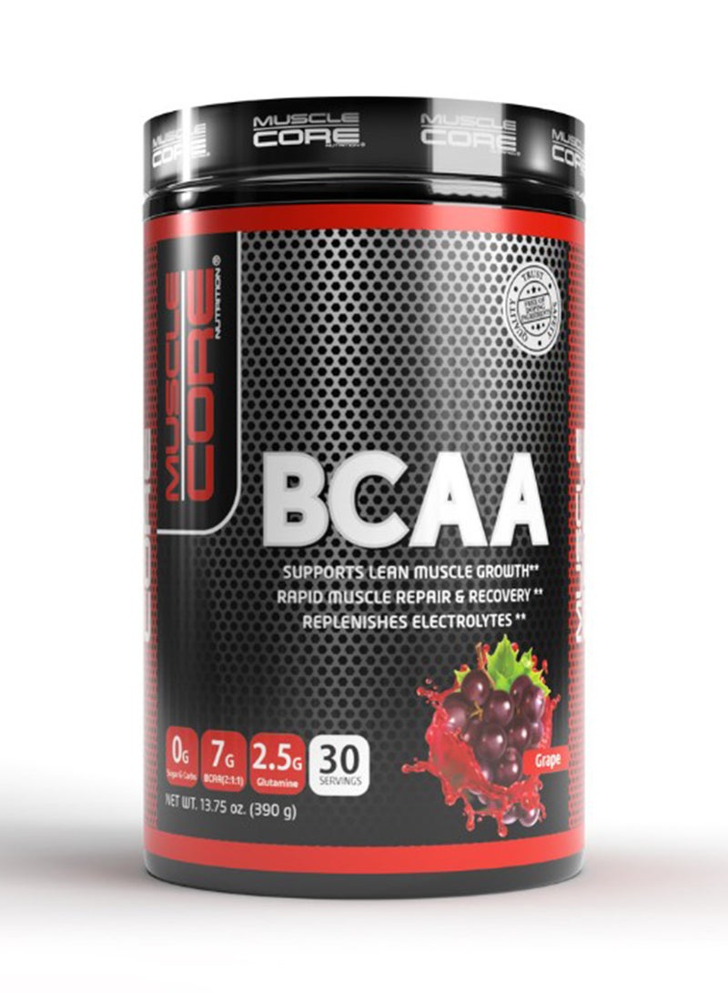 ماسل كور مكمل غذائي Bcaa يدعم نمو العضلات الهزيلة، إصلاح العضلات السريع واستعادتها، يجدد الشوارد 30 حصة، 396 جم - Image 1