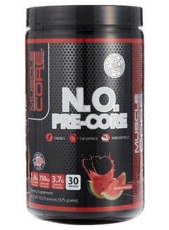 MUSCLE CORE N.O. Pre-Core Water Melon Dietary Supplement Energy Endurance Performance 30 Servings 375G  - Image 1