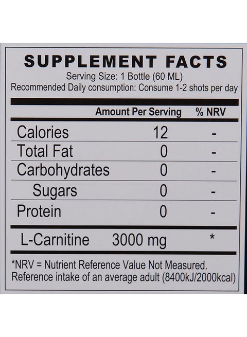 does l carnitine have calories VitaminLife l-carnitina 500mg 60 cápsulas | Productos main image 0