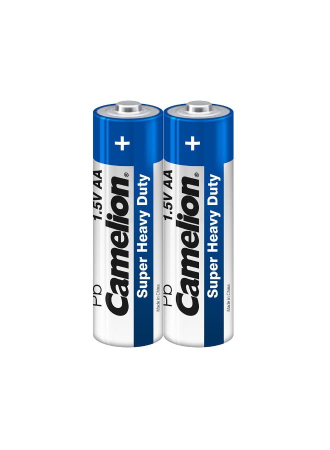 2-Piece Super Heavy Duty R03P-BP2B Batteries Set Multicolour