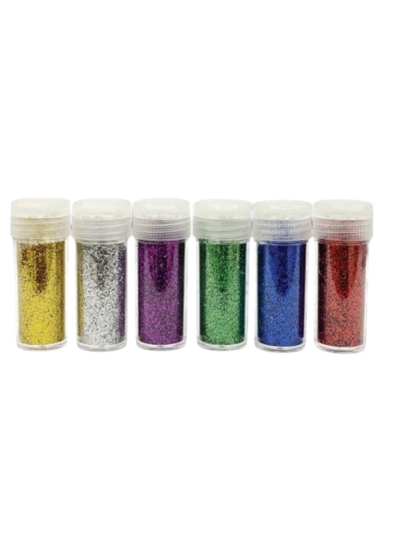 LEENO 6-Piece Multicolor Glitter Powder Gold/Green/Blue - Image 2