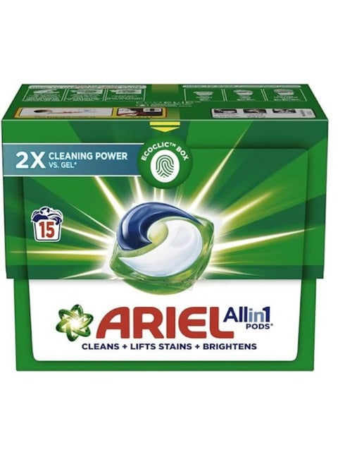 Original All-In-1 Pods, 15 Count Laundry Detergent Pods. Cleans Multicolour 307.5grams
