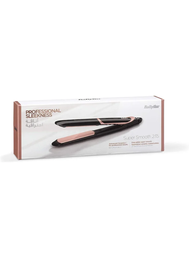 babyliss Shimmer Hair Straightener Fast Heat-up With Tourmaline-ceramic Coated Plates 6 Digital Heat Settings 140°C - 235°C Ionic Frizz Control And Auto Shut Off Black