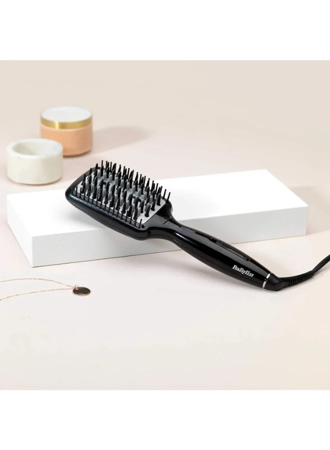 babyliss Hair Straightening | 3d Tech Hot Brush For Versatile Styling And Smooth Results | Black Design For A Sleek | Durable Construction For Long-lasting Performance | HSB101SDE Black
