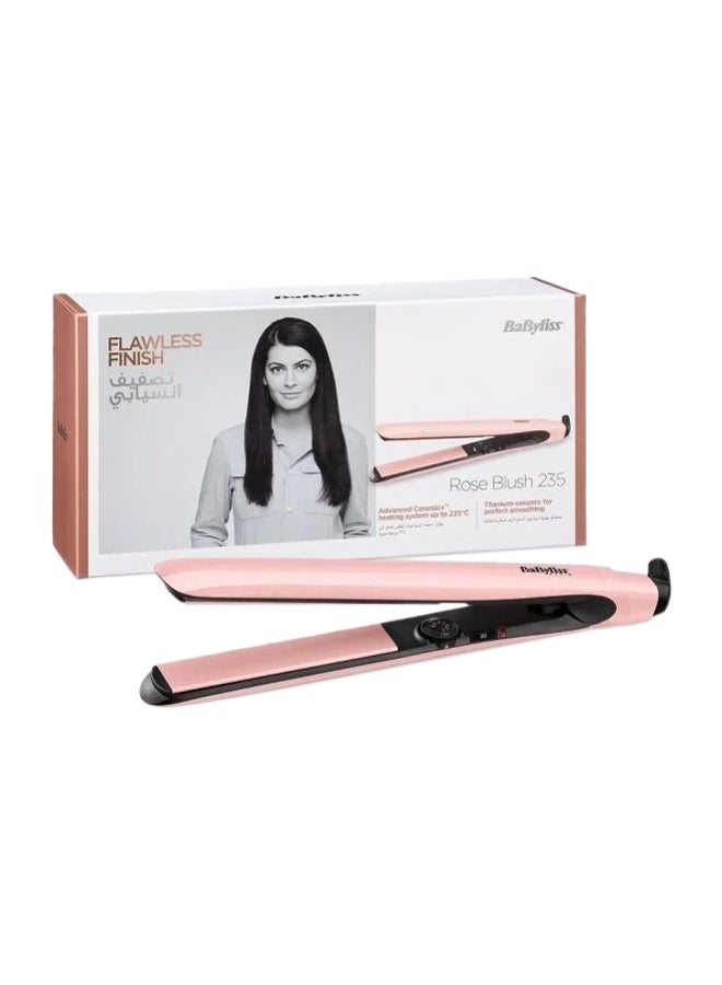 Rose Blush 235 Hair Straightener | Titanium-Ceramic Coated Plates | Wet & Dry Function | Auto Shut Off | 3m Swivel Cord | 3 Heat Settings From 170°C -235°C (2498PRE) Rose 