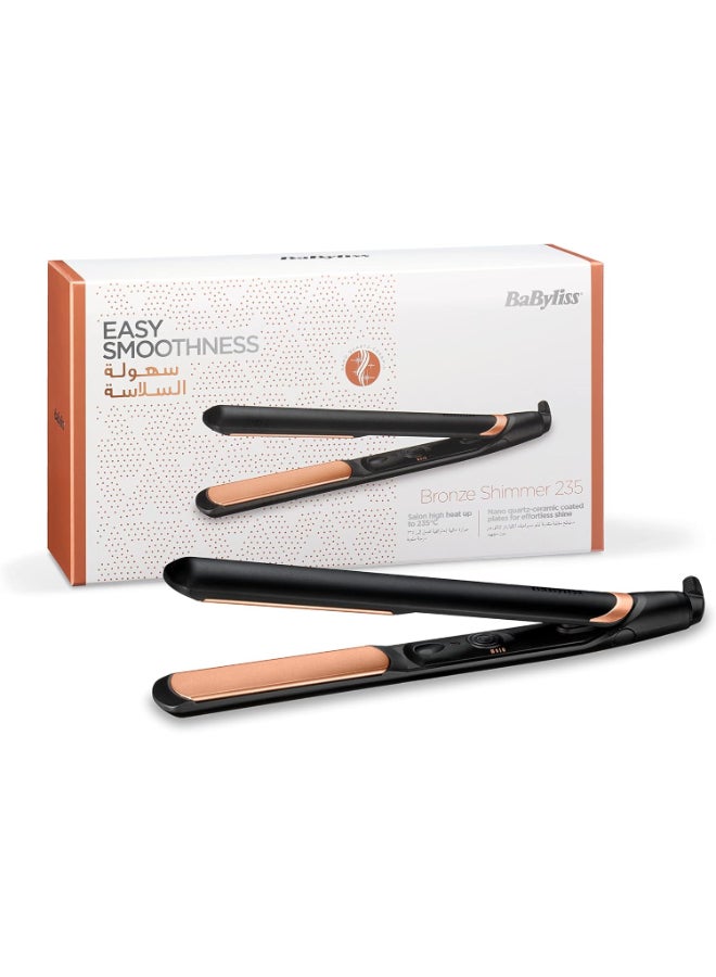 babyliss - Hair Straightener | 28mm Wide Plates For Efficient Styling | Advanced Ceramic And Nano Quartz Technology Wih Fast Heat-up Time | Lightweight And Ergonomic Design | ST598SDE Black/Bronze - Image 1