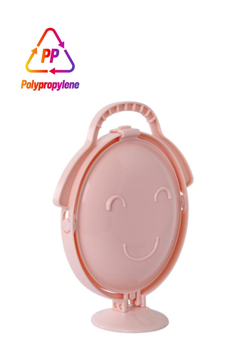 Foldable Double Layer Food Storing Tray Pink 27x6x24cm