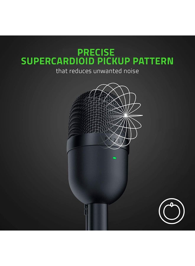 RAZER - Razer Seiren Mini Ultra Compact Condenser Microphone, Ultra-Precise Supercardioid Pickup Pattern, Professional Recording Quality, Ultra-Compact Build, Shock Resistant -  Black - Image 1