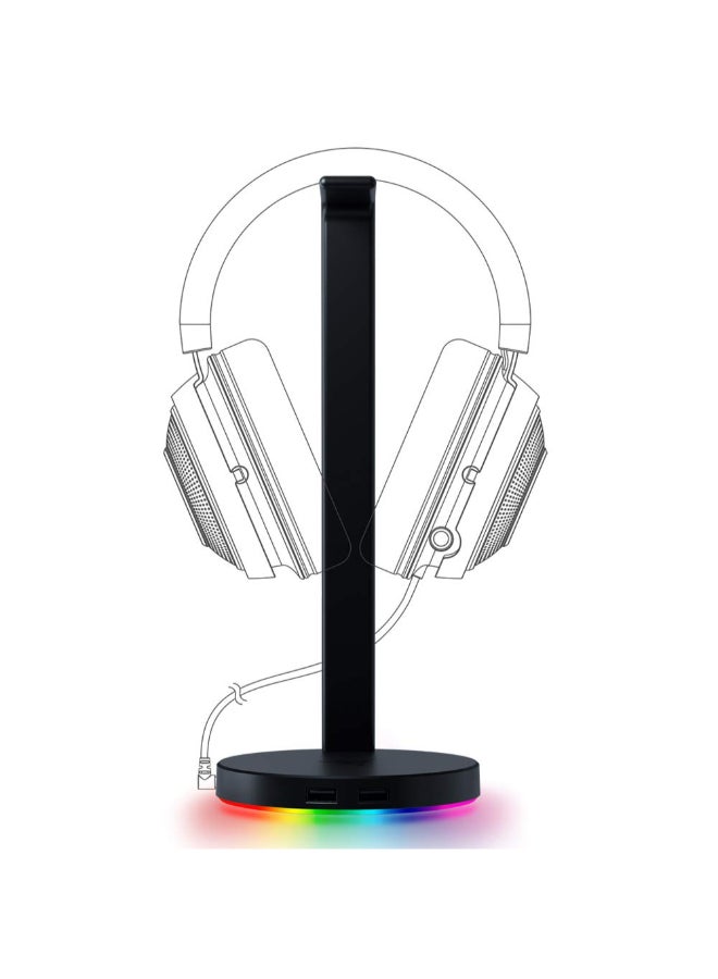 RAZER - Razer Base Station V2 Chroma, USB Hub with 7.1 Surround Sound, Non-Slip Base, Razer Chroma RGB - Black - Image 1
