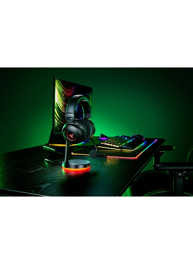 RAZER - Razer Base Station V2 Chroma, USB Hub with 7.1 Surround Sound, Non-Slip Base, Razer Chroma RGB - Black - Image 1
