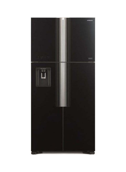 760L Gross Side By Side 4 Doors Premium Refrigerator with Inverter Compressor, French Door, No Frost Fridge, Dual Fan Cooling, Movable Twist Ice Tray 220 W RW760PUK7GBK Black
