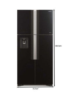 HITACHI 760L Gross Side By Side 4 Doors Premium Refrigerator with Inverter Compressor, French Door, No Frost Fridge, Dual Fan Cooling, Movable Twist Ice Tray 220 W RW760PUK7GBK Black  - Image 2