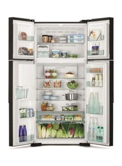 HITACHI 760L Gross Side By Side 4 Doors Premium Refrigerator with Inverter Compressor, French Door, No Frost Fridge, Dual Fan Cooling, Movable Twist Ice Tray 220 W RW760PUK7GBK Black  - Image 4
