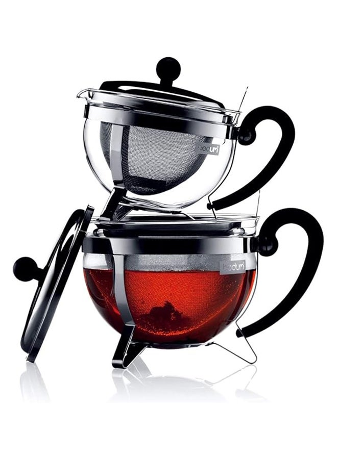 بودوم إبريق شاي تشامبورد أسود/ فضي - Image 3