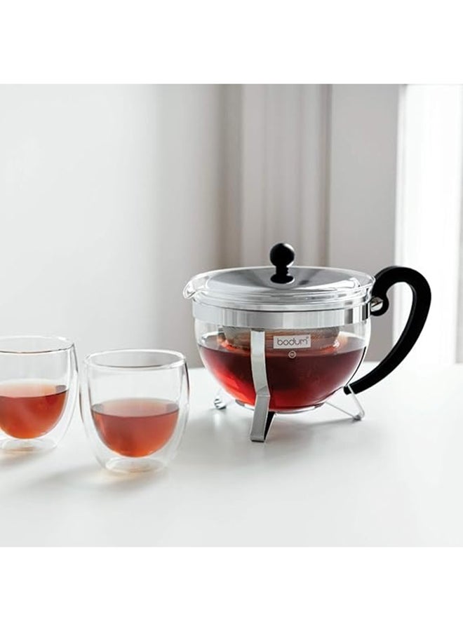 بودوم إبريق شاي تشامبورد أسود/ فضي - Image 4