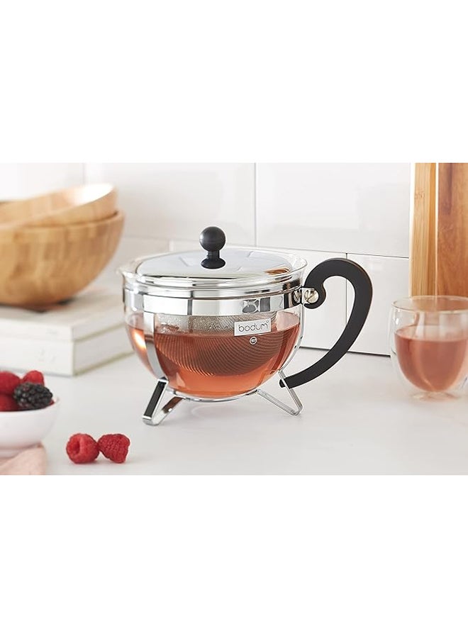 بودوم إبريق شاي تشامبورد أسود/ فضي - Image 5