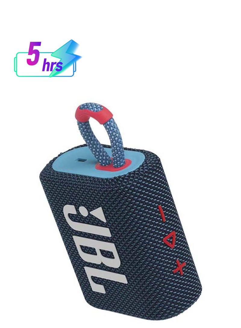 JBL Go 3 Portable Wireless Speaker, High Quality Sound - 5H Battery - Ipx Waterproof - Audio Cable Input Blue Pink  - Image 1