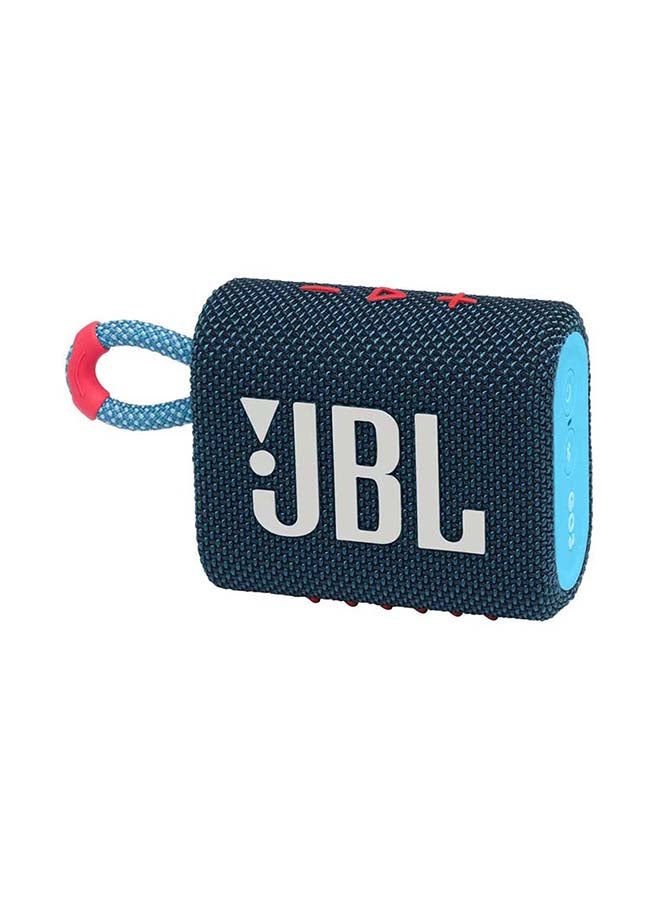 جي بي إل مكبر صوت لاسلكي محمول Go 3، صوت عالي الجودة - بطارية 5H - مقاومة للماء Ipx - مدخل كابل صوت أزرق وردي أزرق ووردي - Image 3