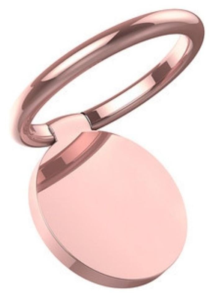 Metal 360 Degree Rotation Adhesive Finger Ring Phone Holder Rose Gold - Image 1
