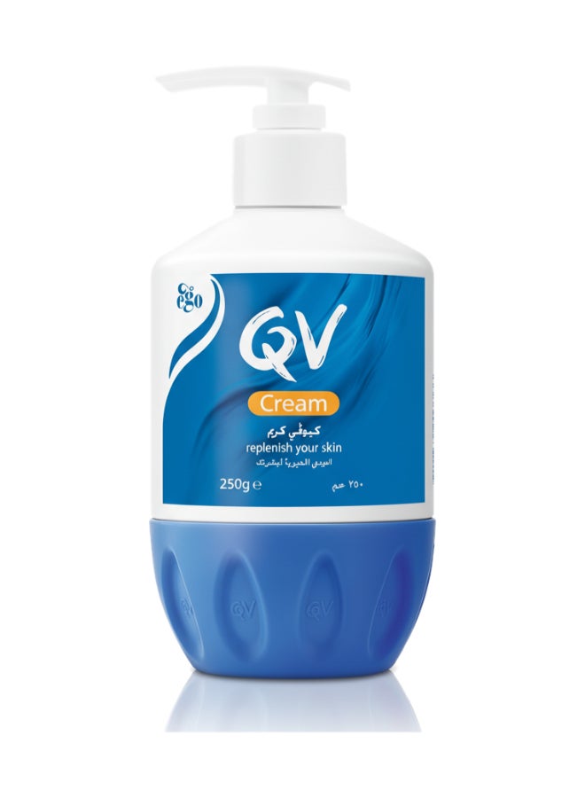 QV Rich Moisturizing Cream 250g Pump - Daily Hydration for Dry, Sensitive, Eczema-Prone Skin, Fragrance-Free, pH Balanced, Squalene Enriched Body And Face Cream" 250grams - Image 1
