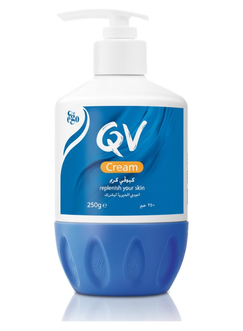 QV Rich Moisturizing Cream 250g Pump - Daily Hydration for Dry, Sensitive, Eczema-Prone Skin, Fragrance-Free, pH Balanced, Squalene Enriched Body And Face Cream" 250grams - Image 1