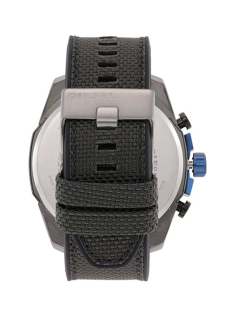 ديزل ساعة يد ميجا شيف بعقارب وسوار من القماش بتصميم دائري مقاس 51 مم - لون أسود - طراز DZ4500 للرجال - Image 2