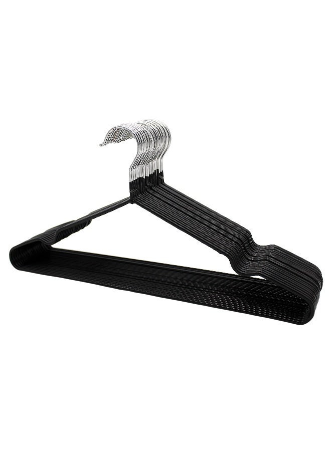YANEK Metal Hangers For Shirt Coat Trousers Strong Anti Slip And Space Saving Rubber Coated 40 Cm Black Blue 40cm  - Image 2