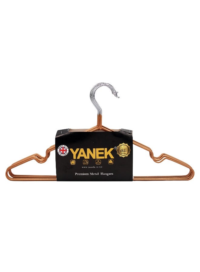 YANEK Metal Hangers For Shirt Coat Trousers Strong Anti Slip And Space Saving Rubber Coated 40 Cm Gold 30 White 40cm  - Image 5