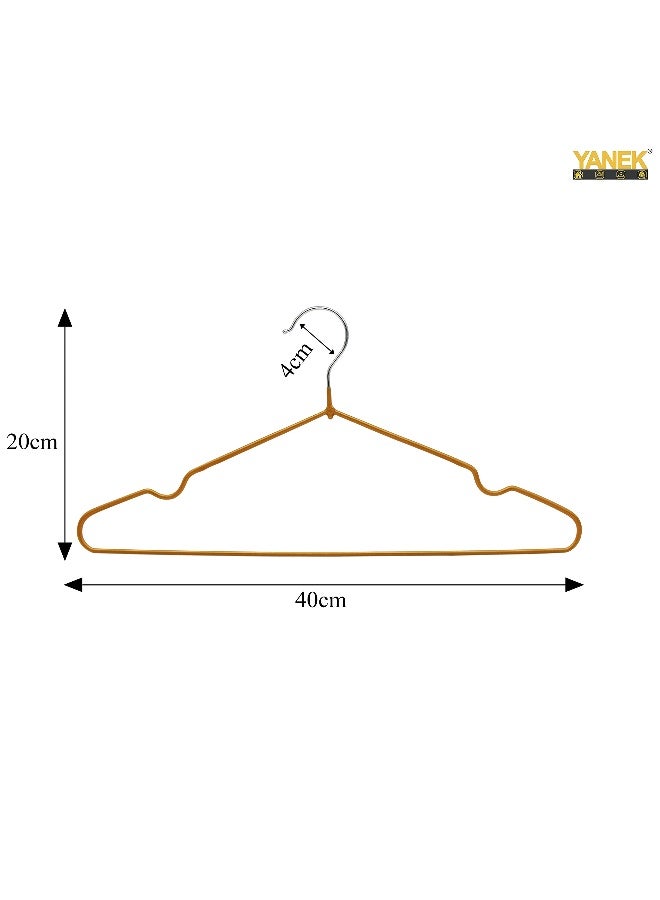 YANEK Metal Hangers For Shirt Coat Trousers Strong Anti Slip And Space Saving Rubber Coated 40 Cm Gold 30 White 40cm  - Image 3